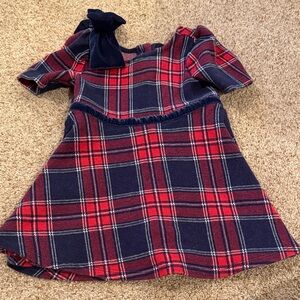 Janie and Jack Navy and Red Plaid Dress